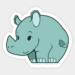 Rhino (green) Sticker